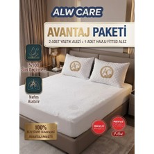Alw Care Fırsat Paketi Sıvı Geçirmez Havlu Fitted Çift Kişilik Alez + 2 Adet Havlu Yastık Alezi