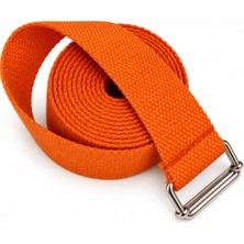 Jukon Yoga Kemeri 230 Cm 4 Cm Pamuklu Metal Tokalı Yoga Pilates Esneme Kayışı Yoga Strap Turuncu
