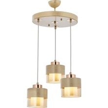 TeknoKapsül Avonni AV-60193-3T-KRM Krem Boyalı Modern Avize E27 Metal Cam 40CM