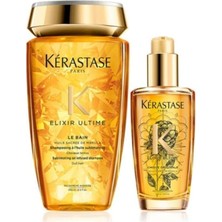 TeknoKapsül Kerastase Elixir Ultime Besleyici Şampuan 250 Ml, Besleyici Bakım Yağı 100 ml Set
