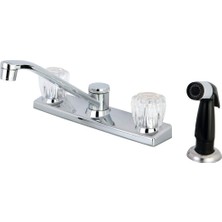TeknoKapsül Kingston Brass FB122 7-11/16-Inç Bacalı Reach Columbia 8-Inç Mutfak Bataryası Yan Püskürtücü, Parlak Krom