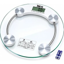 Varsoph Dijital - Pilli Yuvarlak Banyo Baskül Terazi Tartı LCD Ekran 180KG/0.1G 30X30CM İ11-026 (5468)