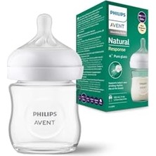 Mey İthalat Philips Doğal Tepkili Cam Biberon, 120 Ml, 0 Ay+, Akıtmaz Emzik, Kolik ve Gaz Önleyici, Bpa Içermez, SCY930/01