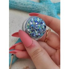 Mey İthalat Glitter Jel Far, Simli Yüz ve Vücut Simi, Blue Parlak Glitter, 5 ml