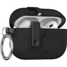Mey İthalat Airpods Pro 1./2. Nesil Uyumlu Standlı Kilitli Tpu Kılıf, Premium Matte Trip Case
