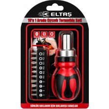 Varsoph 10IN1 Silikon Sap - Cr-V Cırcırlı Tornavida Bits Seti Ph1-Ph2-Ph-3 - Pz1-Pz2-Pz3 Manyetik Uç Tutucu (5468)
