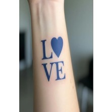 Mey İthalat Love Minimal Yarı Kalıcı Geçici Dövme 1 Ay Kalıcı Yapıştırma Dövme 5x5 cm