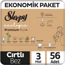 Mey İthalat Ecologic Ekonomik Paket Bebek Bezi 3 Numara Midi 56 Adet