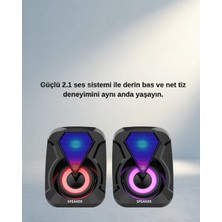 TCX USB Rgb Işıklı Hoparlör Seti 9W Çıkış Gücü Derin Bas