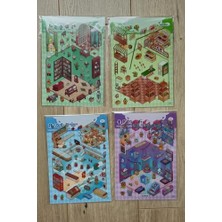 Mey İthalat 8 Parça Sevimli 3D Izometrik Capybara Sticker Kafe Market Kütüphane Parti