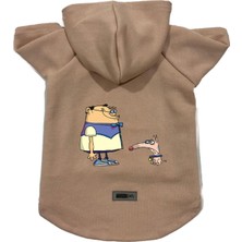Mey İthalat Kapişonlu Polar Sweatshirt Köpek ve Kedi Kıyafeti Bej Xs