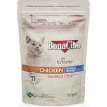Mey İthalat Soslu Tavuklu Pouch Yavru Kedi Yaş Maması, 85 G x 12 Adet