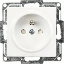 Mey İthalat Visage Çocuk Korumalı Ups Priz; Beyaz, 16A 250V, Vidalı Bağlantı (Mekanizma + Tuş Kapak)