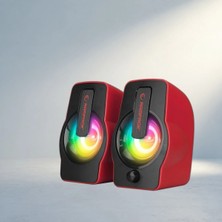 TCX Rgb Işıklı 1+1 Hoparlör Seti USB Kablo ile Multimedya Kullanımı