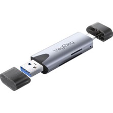 Mey İthalat Type-C ve USB 2.0 Sd-Microsd Tf Kart Okuyucu