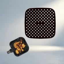 TCX Yıkanabilir Silikon Fırın Matı Kare Model Airfryer Için 21,5 cm