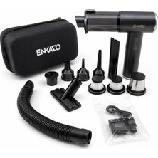 Varsoph Oto Araç - 2ın1 Şarjlı 100W - 17000PA 9 Başlık - 3 Filtre El Tipi Basınçlı Hava Üfleme - Araç Süpürge Makinesi Taşıma Çantalı EKD-SP10 (5468)