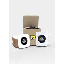 Mey İthalat Astronot Köpek Uzay Tasarımlı Baskılı Kupa Bardak Seti