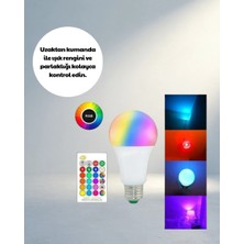 TCX Uzaktan Kumandalı Rgb LED Ampul E27 15 Watt Renkli Işık