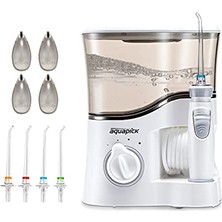 Mey İthalat Su Pensesinde Diş Temizleyici; Ev Için Oral Irrigatör, 20 Oz (600 Ml) 4'lü Jet Uçlu Büyük Su Deposu (AQ-350) Gri