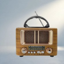 TCX Retro Ahşap Tasarımlı Bluetooth Radyo Taşınabilir Fm/am Mini Model