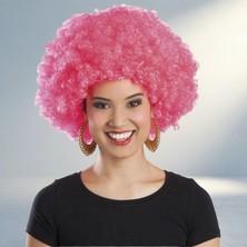 TCX Kıvırcık Pembe Afro Peruk Yetişkin ve Çocuk Kullanımı