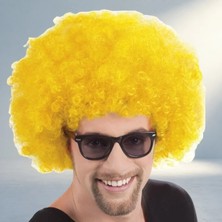 TCX Kıvırcık Afro Bonus Peruk Sarı Renkli Model