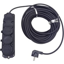 Mey İthalat S-31520-3 (3'lü & 20MT) Kauçuk Priz Uzatma Kablosu (3x1.5 Cca Kablo), Şeffaf Pencereli Bez Çanta*6