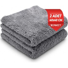 Mey İthalat Oto Pasta Cila Parlatma Bezi, Mikrofiber Peluş Araba Temizlik Cilalama Bezi, Kenarsız Kesim Havlu, Araç Polish ve Seramik Kaplama Için, 40X40 cm