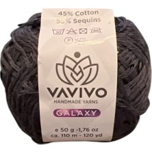 Mey İthalat Galaxy El Yapımı Ip, Antrasit, 45% Pamuk 55% Pullu, 50 G, 110 M
