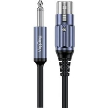 Mey İthalat 6.35 mm To Xlr Dişi Mikrofon Kablosu, Hi-Fi Ses Kalitesi, Ofc Bakır Enstrüman Ses Kablosu, 2 Metre
