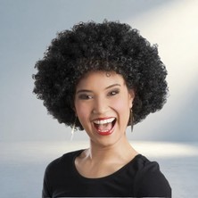 TCX Kabarık Afro Tarzı Siyah Peruk Parti Kullanımı Için