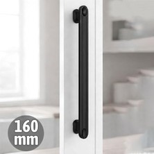 Mey İthalat Siyah 160 mm Dayanıklı Metal Özen Mat Çekmece Kulp Modern Dolap Kapak Kulbu Şık Dekoratif Tasarım