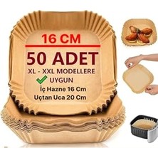 Mey İthalat Airfryer Pişirme Kağıdı, Fritöz Yağlı Kağıdı, Yanmaz Kağıt, 50 Adet, Kare