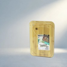 TCX Yuvarlak Delikli Ahşap Bambu Kesim Panosu Pratik Mutfak Seti
