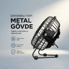 TCX Metal Gövdeli USB Şarjlı Mini Masaüstü Fan Pratik ve Şık Tasarım