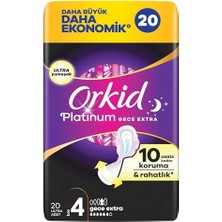 Mey İthalat Platinum Hijyenik Ped Gece Ekstra (Boy 4) 20 Adet Ped