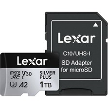 Mey İthalat 1t Professional Silver Plus Microsdxc Hafıza Kartı; Uhs-I, C10, U3, V30, Full-Hd ve 4K Video, 205/150 Mb/s'ye Kadar Okuma/yazma, Videografçılar, Oyuncular (LMSSIPL001T-BNANU) | Djı, Gopro