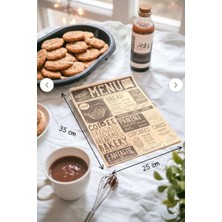 Mey İthalat 50 Adet Retro Gazete Desenli Ambalaj Kağıdı, 35X25 Cm, Yağ Geçirmez Sandviç ve Burger Kağıdı, Gıda ile Temasa Uygun Kraft Fırıncı Kağıdı