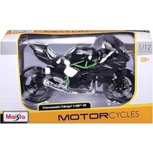 Mey İthalat 2014 Kawasaki H2R 1:12 Ölçek 18 cm Yeşil-Siyah Oyuncak Motosiklet