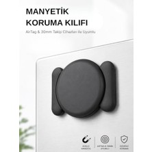 Mey İthalat Airtag Manyetik Koruma Kılıfı, Çift Mıknatıslı Darbeye Dayanıklı, Motosiklet Araç Eşya Yapıştırılabilir Tutucu Aksesuar