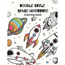 Mey İthalat Doodle Style Space, : 8.5 ", 49 Single, Pages, Adventure Coloring Book, x 11 ", Sided Space Coloring