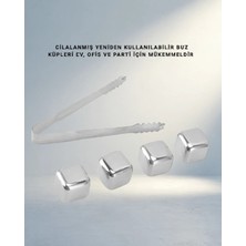 TCX Şık Metal Buz Küpleri 4 Adet Çok Amaçlı Kullanım