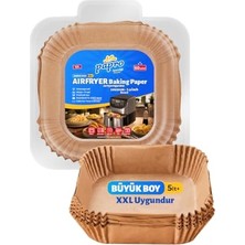 Mey İthalat Airfryer Pişirme Kağıdı, Fritöz Yağlı Kağıdı, Yanmaz Kağıt Xxl Uyumlu 50 Adet (Kare) (1, Kare Büyük Boy 20X20)
