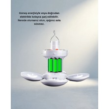 TCX Güneş Enerjili USB Şarjlı 5 Kanatlı LED Kamp Lambası