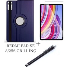 Mey İthalat Xiaomi Redmi Pad Se 11 Inç Uyumlu Lacivert, Dönebilen Standlı Kılıf; Ekran Koruyucu ve Kalem Seti