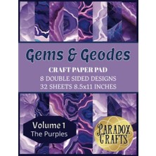 Mey İthalat Purple Gems And Geodes Craft Paper Pad: Scrapbookıng; Journals, Collage, Orıgamı, Statıonary, Craft Project Papers (Gems & Geodes Craft Paper Pad Serıes)