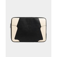 Mey İthalat 13-14 Inç Laptop Kılıfı Siyah ve Bej, Su Dayanıklı, Ince ve Hafif, 35 x 25 x 2.5 cm