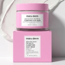 Mey İthalat Maruderm Salisilik Asit + Çay Ağacı Yağı Kil Maskesi; Siyah Nokta ve Gözenek Görünümü Karşıtı Arındırıcı Vegan Yüz Maskesi, 100 ml