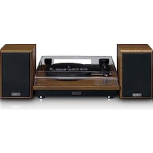 Mey İthalat LS-100 Bluetooth 5.0 Hi-Fi Pikap, Harici Hoparlör, 2 x 10 W Rms, Kayış Tahrikli, Otomatik Durdurma, Ahşap, 20 W Rms